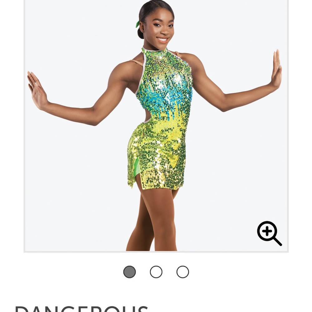 Revolution Dancewear Sequin Green Dance Costume for Kids